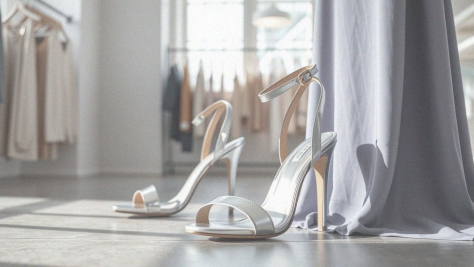Czy metaliczne buty są dobrym wyborem do chabrowej sukienki?